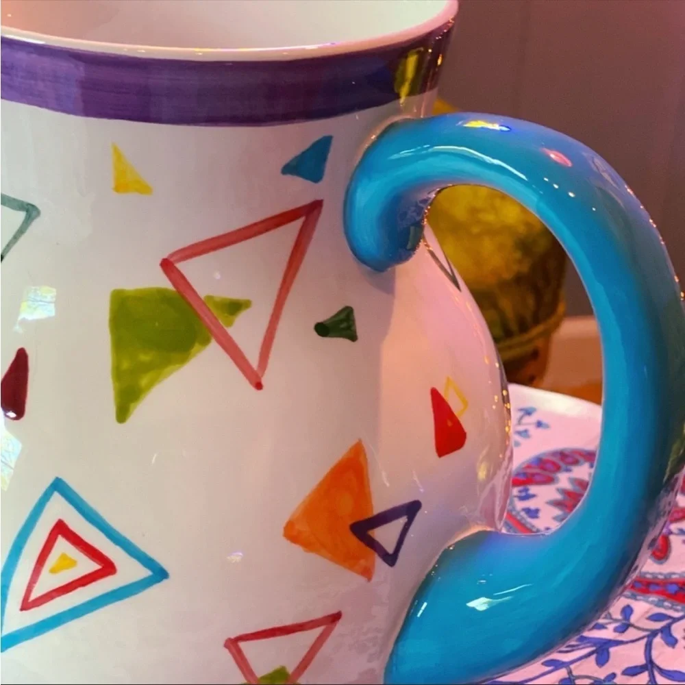 Vintage 1980s/1990s Designpac geometric ceramic pitcher/vase - Picture 4 of 14